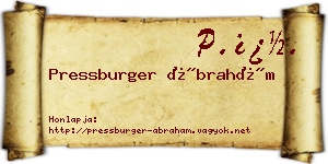 Pressburger Ábrahám névjegykártya